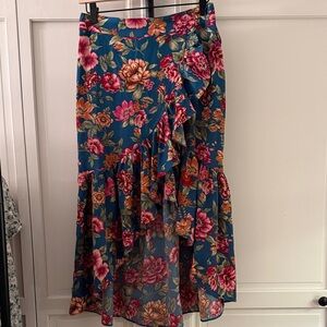 EUC Milk and Honey Hi-lo skirt with romantic floral print Size M